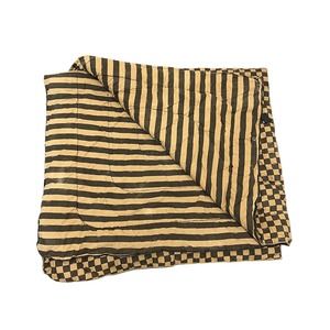 Authentic Fendi Reversible Checks Stripes 71x81 Blanket Comforter